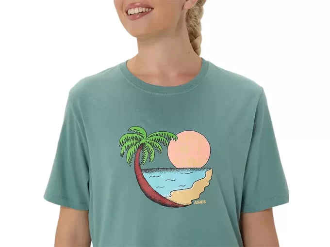 UNISEX ASICS PALM IN THE SUN SHORT SLEEVE TEE