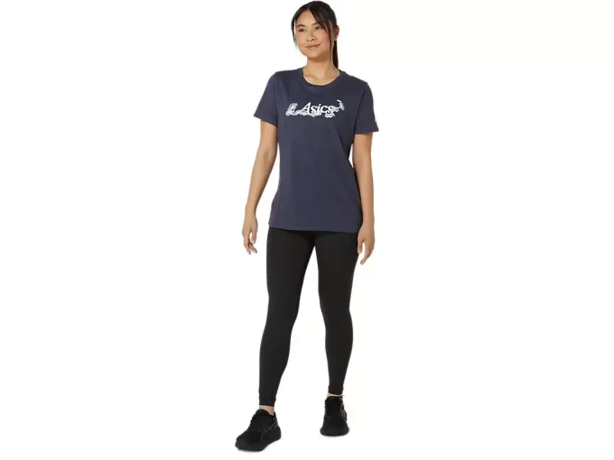 WOMEN’S ASICS FLORAL SLOGAN SHORT SLEEVE TEE