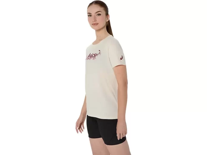 WOMEN’S ASICS FLORAL SLOGAN SHORT SLEEVE TEE