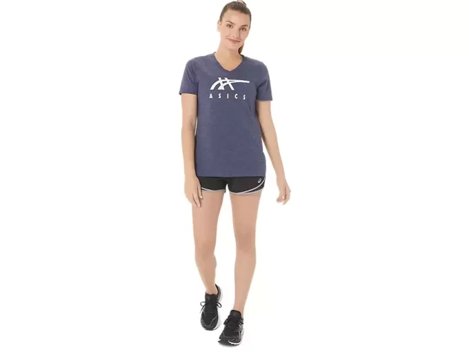 WOMEN’S ASICS STRIPES V-NECK WOMEN’S ASICS STRIPES V-NECK