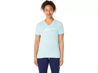 WOMEN’S ASICS STRIPES V-NECK