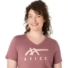 WOMEN’S ASICS STRIPES V-NECK